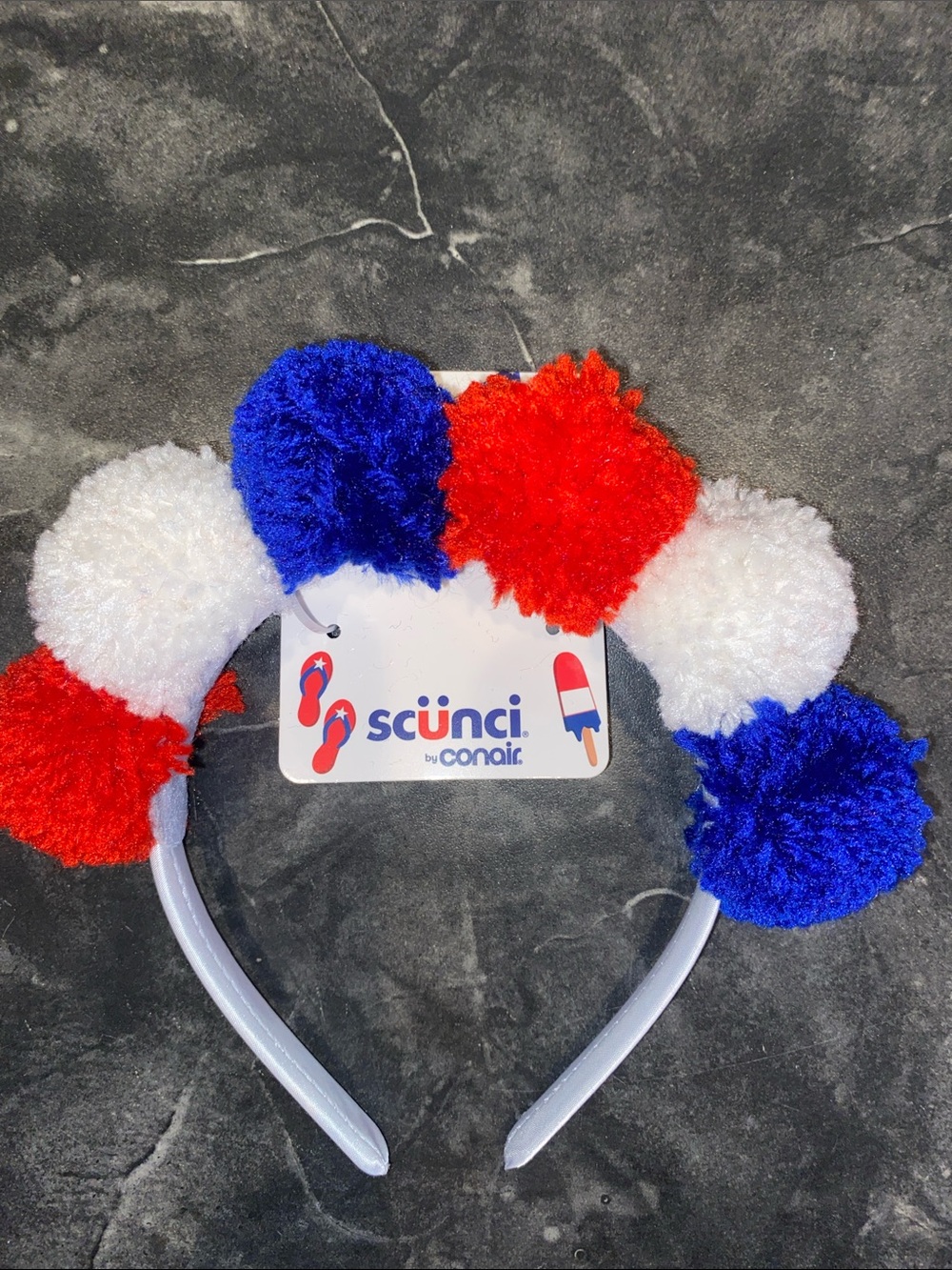 Scunci Pom Pom 🇺🇸 Patriotic Headband